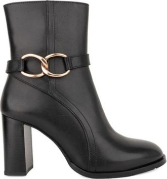 Sergio Moretti Booties - Dames - Laarzen met Hak - Zwart - 38 EU - Leer - Schoenen