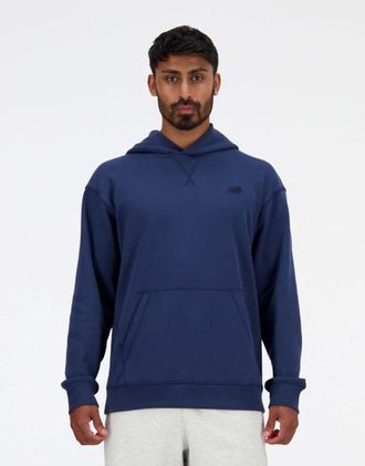 New Balance Athletics felpa con cappuccio in french terry blu navy NB