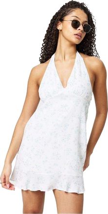 Jack Wills Mini-jurk met bloemenprint en halternek voor dames (Wit/blauw)