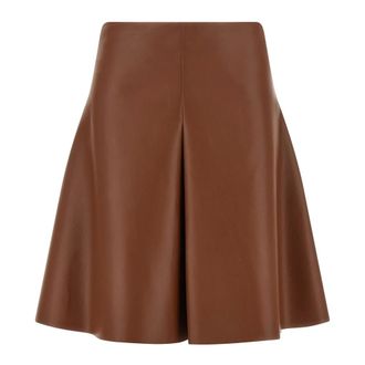 Nude Nude - Rok met lederlook - Dames - Rokken - Bruin - Maat: XS