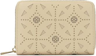 Kazar Leren portemonnee met open patroon - Dames - Portefeuilles - Beige - ONE Size - Leer - Accessoires