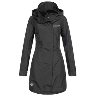 Deproc Regenmantel DEPROC ACTIVE MARRYSTONE, Damen, Gr. 48 (XL), grau (anthra), 100% Polyester, mit verstellbarem Klettverschluss, M&auml;ntel Regenmantel, Magnet