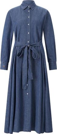 Polo Ralph Lauren Shirt Kleedjes - Dames - Shirt Kleedjes - Blauw - L - Katoen - Kleedjes