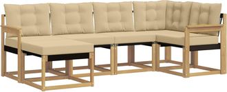 vidaXL Conjunto De Sof&aacute;s De Exterior 6 Uds. Y Beige Vidaxl