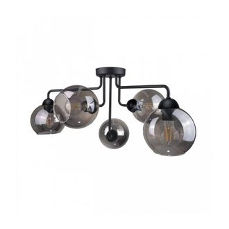 Netlighting Cosmo Multi Arm Semi Flush Ceiling Light Black 70cm 5x E27