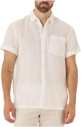 Scotch & Soda Heren Linnen Overhemd Casual Stijl - Heren - Korte mouwen Overhemden - Beige - XL - Linnen - Overhemden