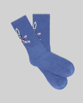 Psycho Bunny Mens Indigo Icon Bunny Sport Sock 404 GRAY BLUE / O/S