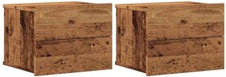 vidaXL Vidaxl - Wall-mounted Bedside Cabinets 2 pcs Old Wood 40x32x30 cm