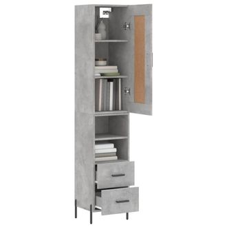 Berkfield Home Highboard Concrete Grey 34.5x34x180 cm Engineered Wood