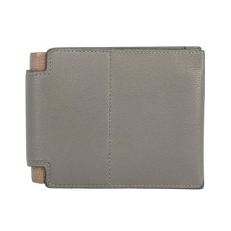Herm&egrave;s Gray Chevre Leather Wallet (Bi-Fold) (Pre-Owned)
