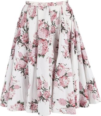 Emilia Wickstead Edy Printed Skirt in Floral Print Cotton