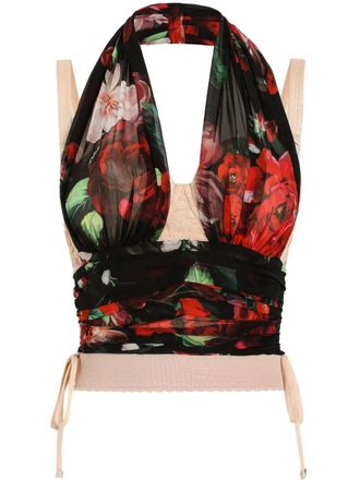 Dolce & Gabbana floral-print top - Black