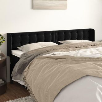 vidaXL Cabecero De Terciopelo Negro 163x16x78/88 Cm Vidaxl