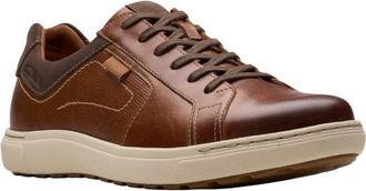 Clarks Mens Mapstone Lace Sneaker, Tan Leather, 11.5 Wide
