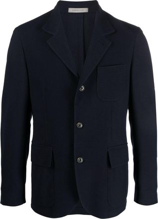 Corneliani single-breasted virgin-wool blazer - men - Viscose/Elastane/Virgin Wool - 54 - Blue