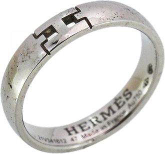 Herm&egrave;s White Gold (18K) Band Ring (Pre-Owned)