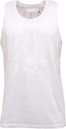 Neil Barrett Bjt 410 A501S 03 Slim Long Tank Top - Heren - Tops zonder mouwen - Wit - S - Tops