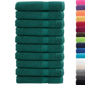 Berkfield Home Premium Sauna Towels SOLUND 10 pcs Green 80x200 cm 600 gsm