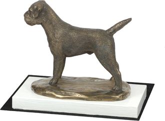 OEM Border Terrier - Figura De Perro, Figura Sobre Base Blanca, Trofeo Para Exposici&oacute;n Canina De Art-dog