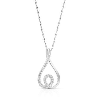 Vir Jewels 1/12 cttw Lab Grown Diamond Fashion Pendant Necklace in Sterling Silver with Chain For Women