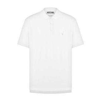 Tシャツ・カットソー MOSCHINO Men Polo Shirts J0725 70411001 WHITE Moschino: White Teddy Polo | SSENSE