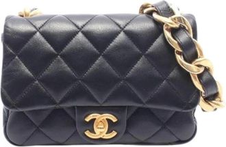 Chanel Pre-owned Matelasse Leren Schoudertas - Dames - Vintage Mini Tas - Zwart - ONE Size - Leer - Vintage