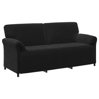 vidaXL Sof&aacute; De 3 Plazas Negro 198 X 83 X 95 Cm Terciopelo Vidaxl