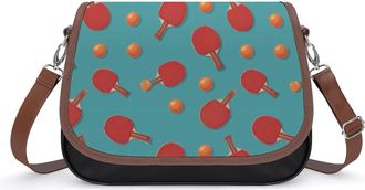 Generic Ping Pong Sports Pattern Small Womens Crossbody Bags Shoulder Handbag with Adjustable Strap for Travel