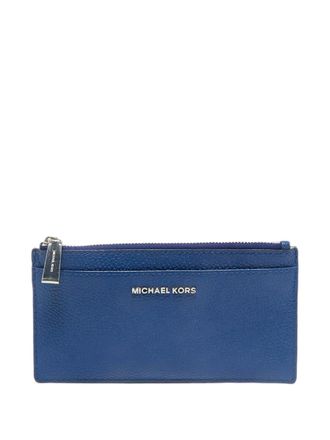 Michael Kors Leren pasjeshouder met rits - Blauw