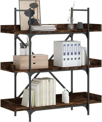 vidaXL Vidaxl - Bookcase 3-Tier Smoked Oak 100x33x108.5 cm Engineered Wood