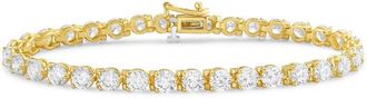 Diana M. Jewels 14kt yellow gold 3cts round lab grown diamond 3-prong tennis bracelet