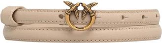 Pinko Love Berry H1 Belt PE 24 Plt 01 - Dames - Riemen - Beige - S - Leer - Accessoires