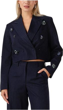 Y.A.S Yasmidnight LS Short Blazer S. - Dames - Blazers - Blauw - XL - Leer - Jassen