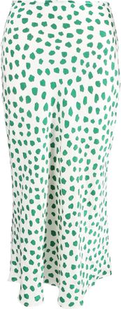 Rixo Kelly Midi Skirt in Green Silk