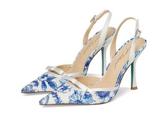 Blue by Betsey Johnson Roza Womens Shoes White Blue Floral : 8.5 M, Synthetic
