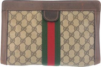 Gucci Vintage Gg Supreme Clutch (Authentic Pre-Loved)