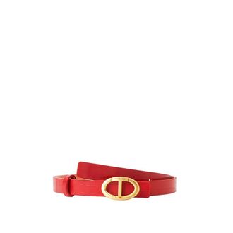 Twinset Belts, female, Red, Size: S Faux Leather Croc-Embossed Belt