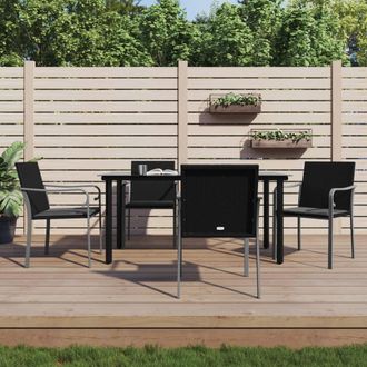 vidaXL Vidaxl - Juego Comedor Jard&iacute;n 5 Piezas Y Cojines Rat&aacute;n Sint&eacute;tico Y Acero