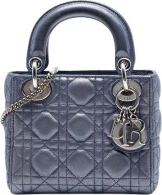 Dior Pre-owned Lady Dior Handtas - Dames - Vintage Handtas - Blauw - ONE Size - Leer - Vintage