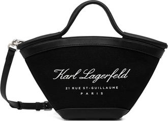 Karl Lagerfeld Trapezoidal Black Handbag with Structured Silhouette