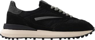 D.A.T.E. Camoscio Sneaker - Heren - Sneakers - Zwart - 45 EU - Schoenen