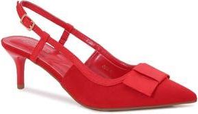 Berness June Bow Pointed Toe Slingback Kitten Heel Pump in Red at Nordstrom Rack, Size 7.5