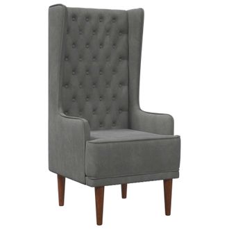 vidaXL Silla De Respaldo Alto Con Capiton&eacute; Con Botones Gris Oscuro Vidaxl