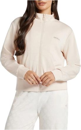 Guess Hoge hals Full Zip Sweatshirt Gelsey - Dames - Vesten met rits - Roze - M - Polyester - Hoodies & sweatvesten