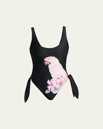Chlo&eacute; Parrot Print One-Piece Swimsuit