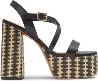Castaner Felisa Sandal - Dames - Sandalen met hakken - Zwart - 41 EU - Leer - Schoenen