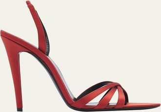 Saint Laurent 110mm Kate Satin Sandals