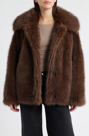 Bernardo Ellery Faux Fur Coat in Dark Brown at Nordstrom Rack, Size Xx-Large