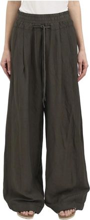 Andrea Ya'aqov Pantalone ampio in viscosa e lino - Dames - Wijde Broeken - Bruin - XS - Linnen - Broeken