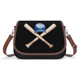Generic Baseball Bat Ball Hat Womens Crossbody Bag Fashion Shoulder Handbags Message Tote Bag with Adjustable Strap